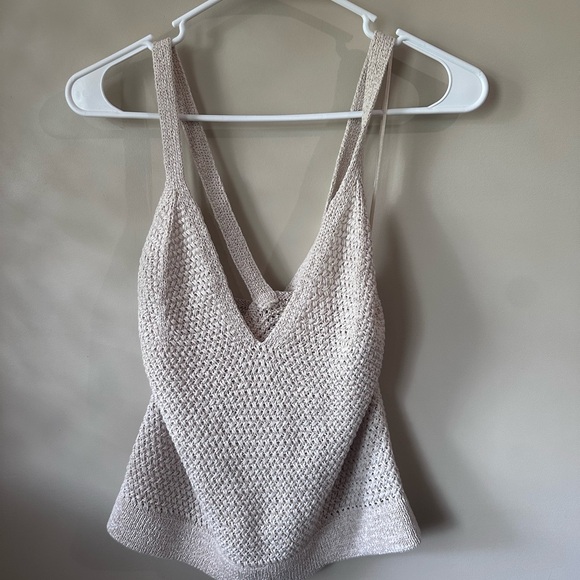 Cleo + Wolf Tops - Elegant Cream Knit Tank Top